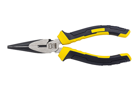 Great Wall Industrial-Grade German-Style Bi-Color Handle Long Nose Pliers，Labor-Saving