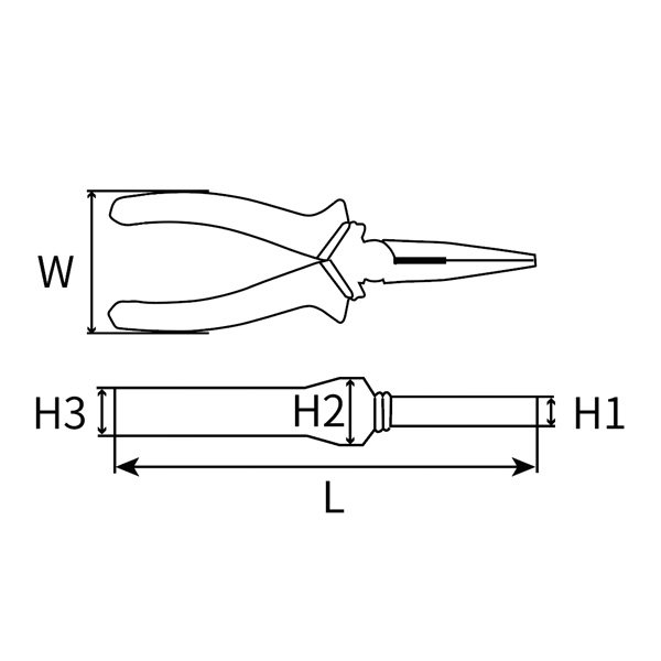 Great Wall Industrial-Grade German-Style Bi-Color Handle Long Nose Pliers，Labor-Saving